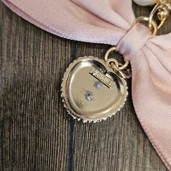 NEW Bow Bag Charm/ Keychain In Choice of Black or Pink Featuring Chanel Charm - Picture 3 of 7